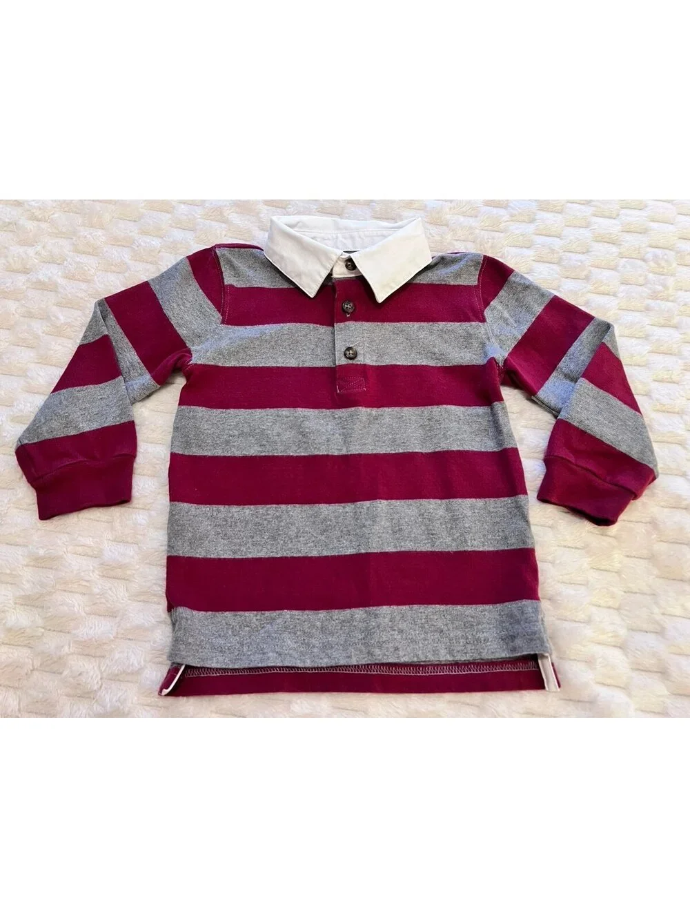 Carter’s Boys Long Sleeve Rugby Polo Shirt 2-pk Set, Striped & Collared (3T)